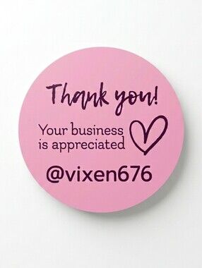 50 Pink Thank You Stickers 2" Large Round Circle Packaging Labels Business